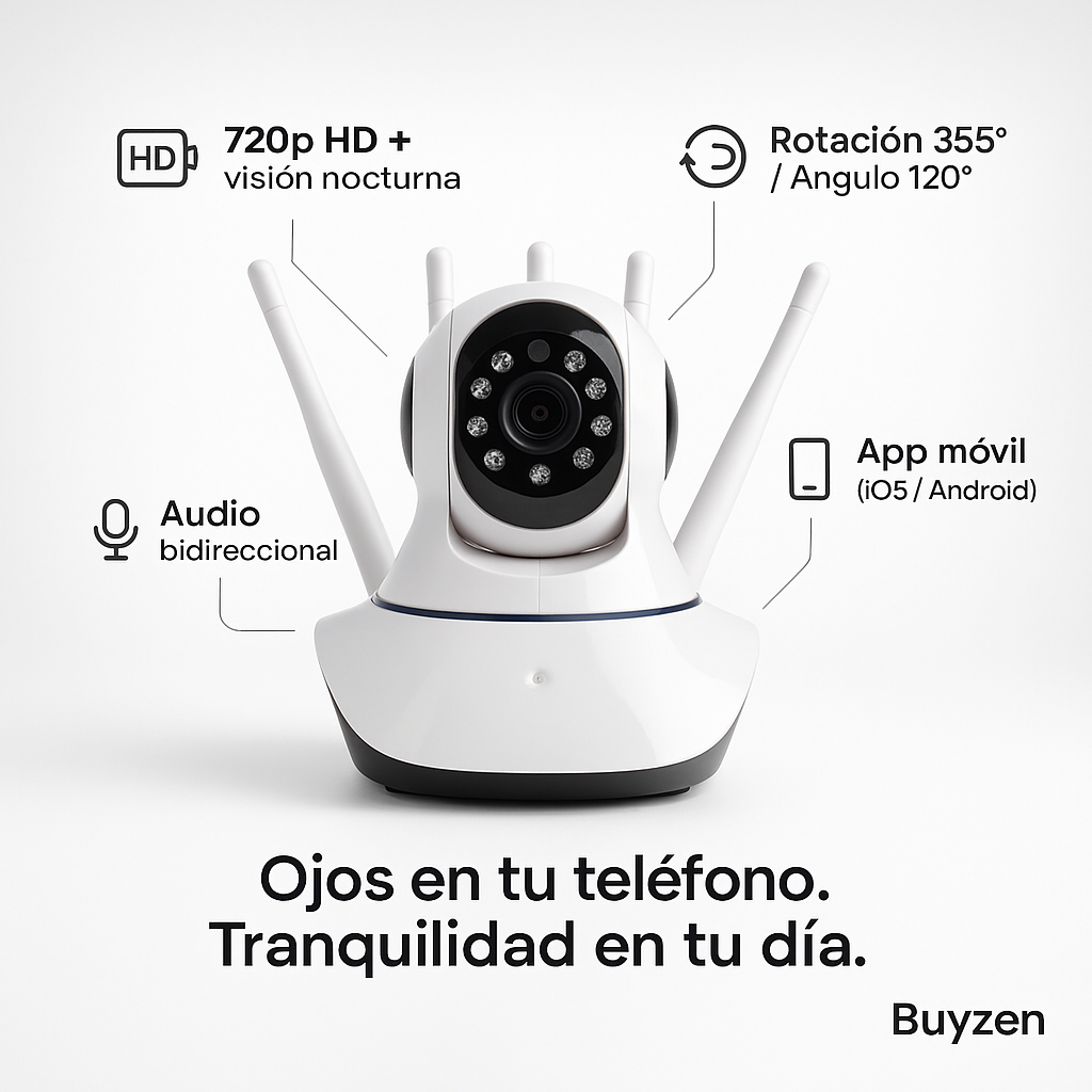 📲 Vigila, protege y duerme tranquilo. Cámara WiFi 360° - Control total desde tu celular, estés donde estés. 🚚 Envío gratis | 📦 Pago contra entrega disponible