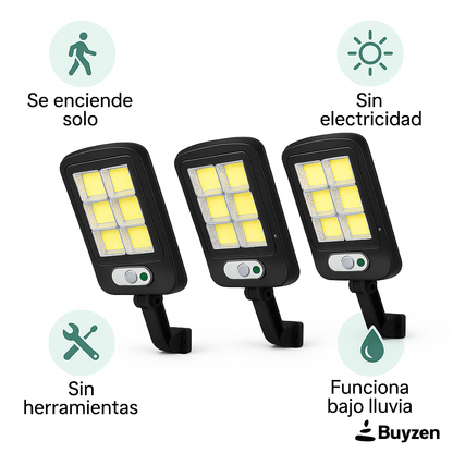 Ilumina tu hogar sin pagar más. Focos solares con sensor de movimiento – Pack 3x1 con instalación fácil